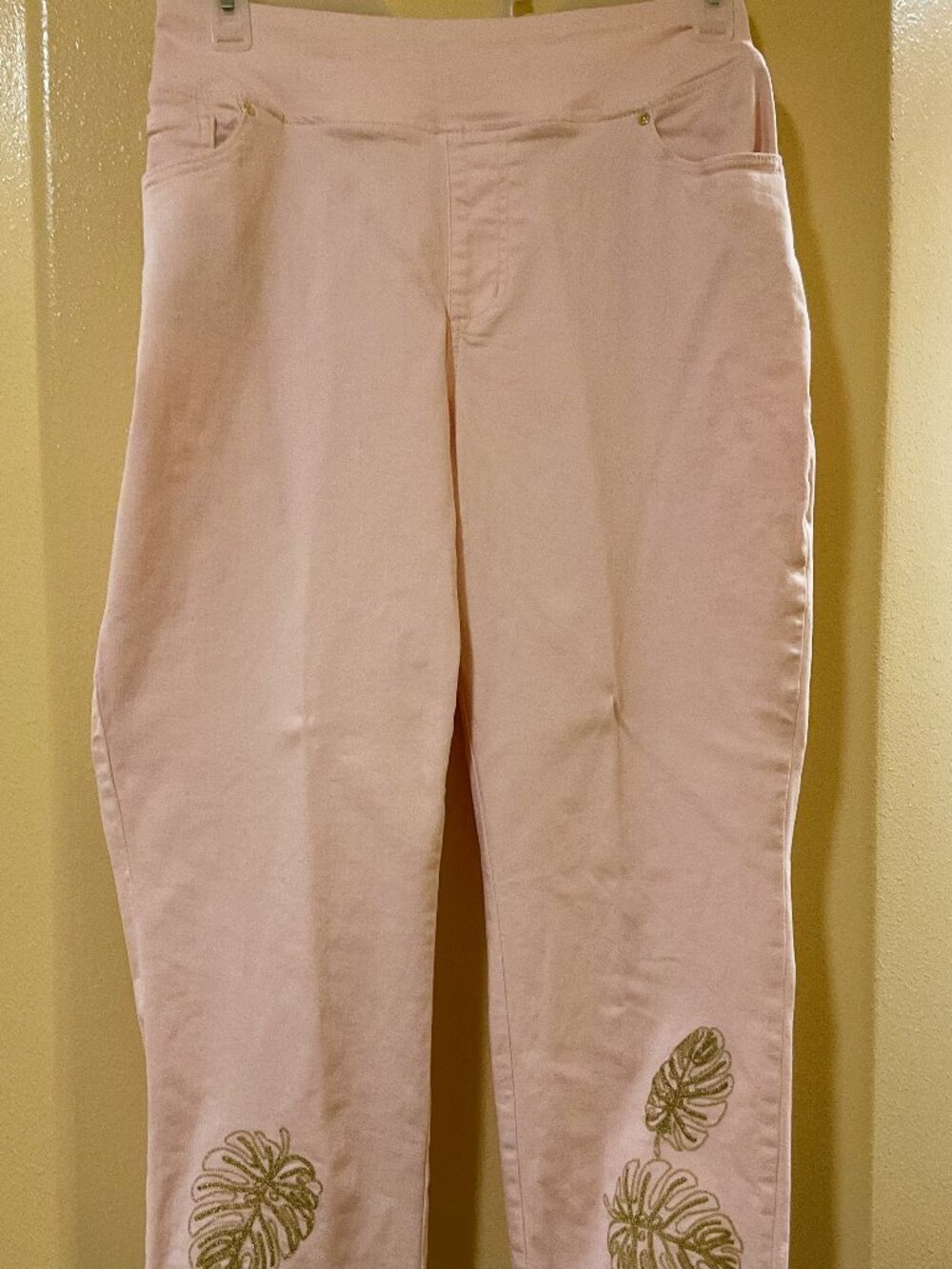 Belle by Kim Gravel Embroidered Palms TripleLuxe Ankle Pant 20W